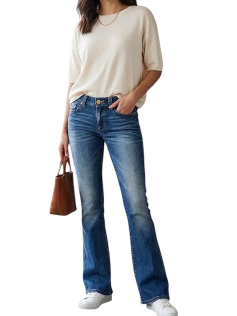 Yanuk Boyfriend Bootcut Casual School Medium Wash Denim Blue Jeans Size 25